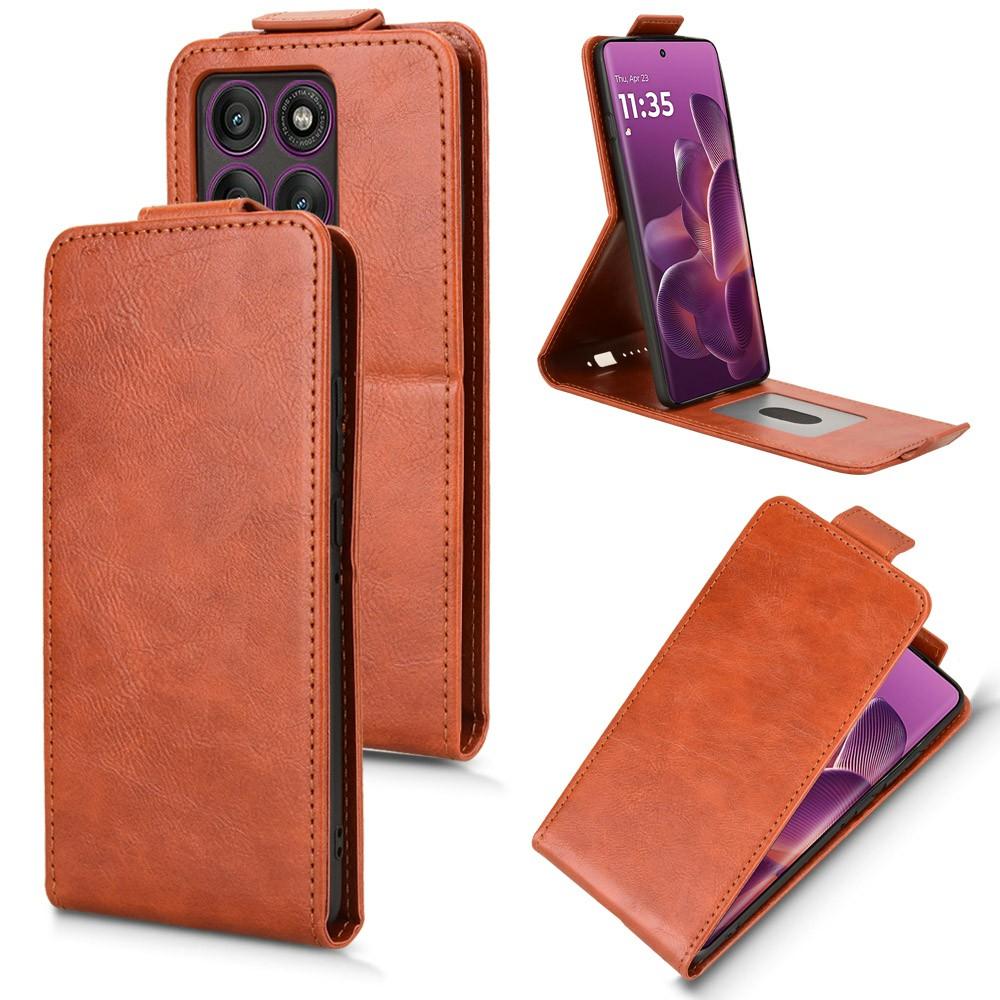 For Motorola Edge 60 Pro 5G Stand Case Magnetic Clasp Vertical Flip Leather Phone Cover with Card Holder