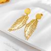 Elegant And Beautiful Feather Decorative Stainless Steel Earrings Jewelry Is Perfect For Daily Dressing And Matching Gifts