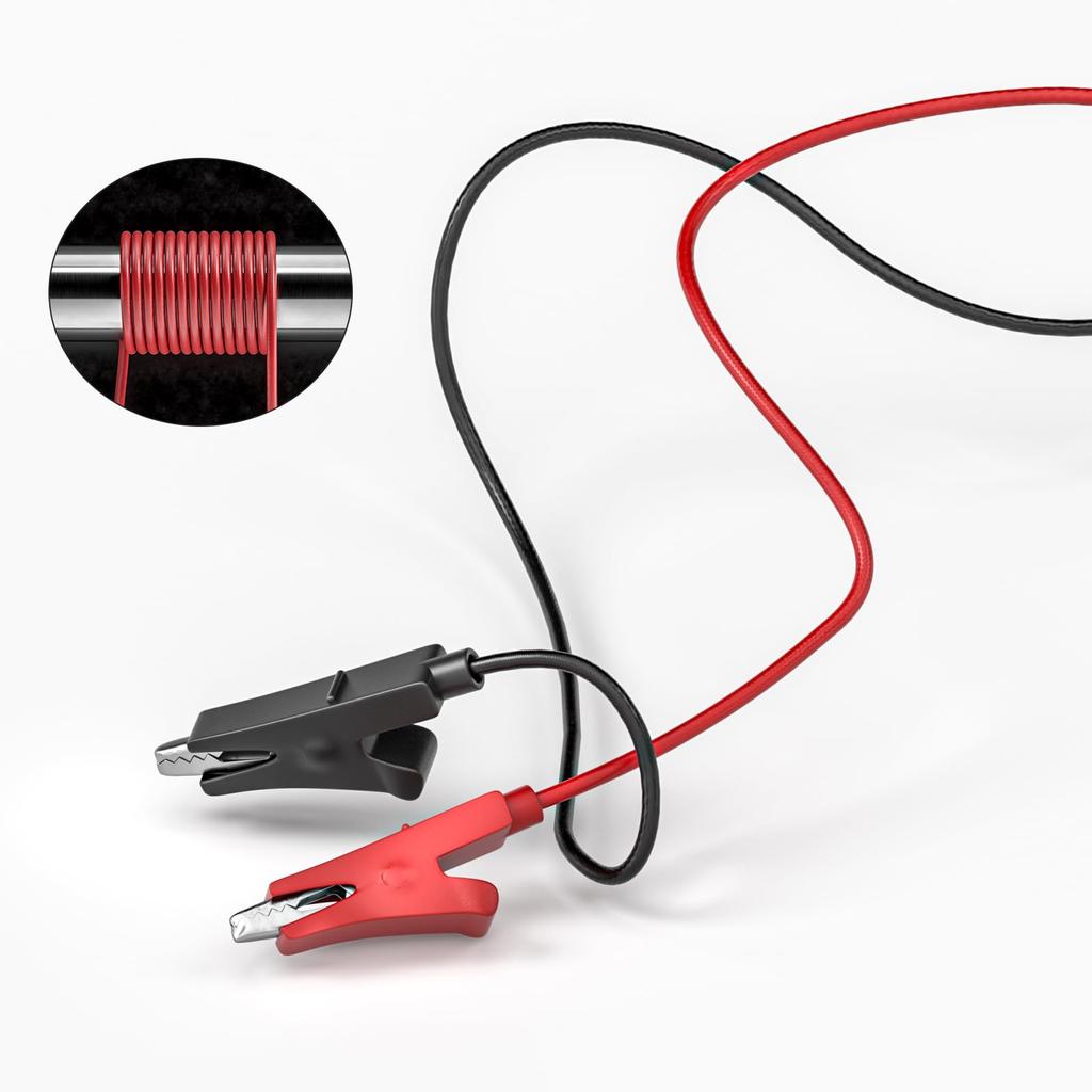 Cleqee Alligator Clip Cable Test Leads Crocodile Clip Jumper Wires (10-pack), Double-Ended (10 Colors/1M)