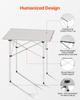 VEVOR Folding Camping Table, Portable Roll Up Side Tables, Small Lightweight Aluminum Beach Table, Compact with Carry Bag, for Outdoor Cooking