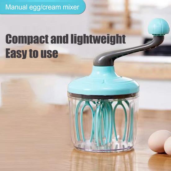 Yousheng Manueller Schneebesen Halbautomatischer Rotierender Eierschläger für Sahne Baiser Eiermixer Müheloses Küchenwerkzeug zum Backen Mischen