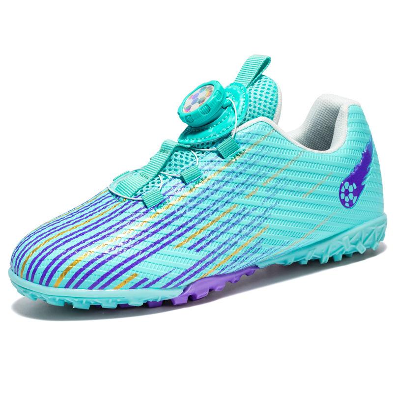 Size 28-39 Rotating Button Children's Football Shoes Broken Nails Student Football Shoes Short Nails Outside Grass Training Shoes