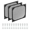 PATIKIL 120mm Computerlüfter Filtergitter (mit Schrauben), Set aus 3 Stück, Aluminiumrahmen, Edelstahlgewebe, Staubdichte Abdeckung für Computerlüfter, Schwarz