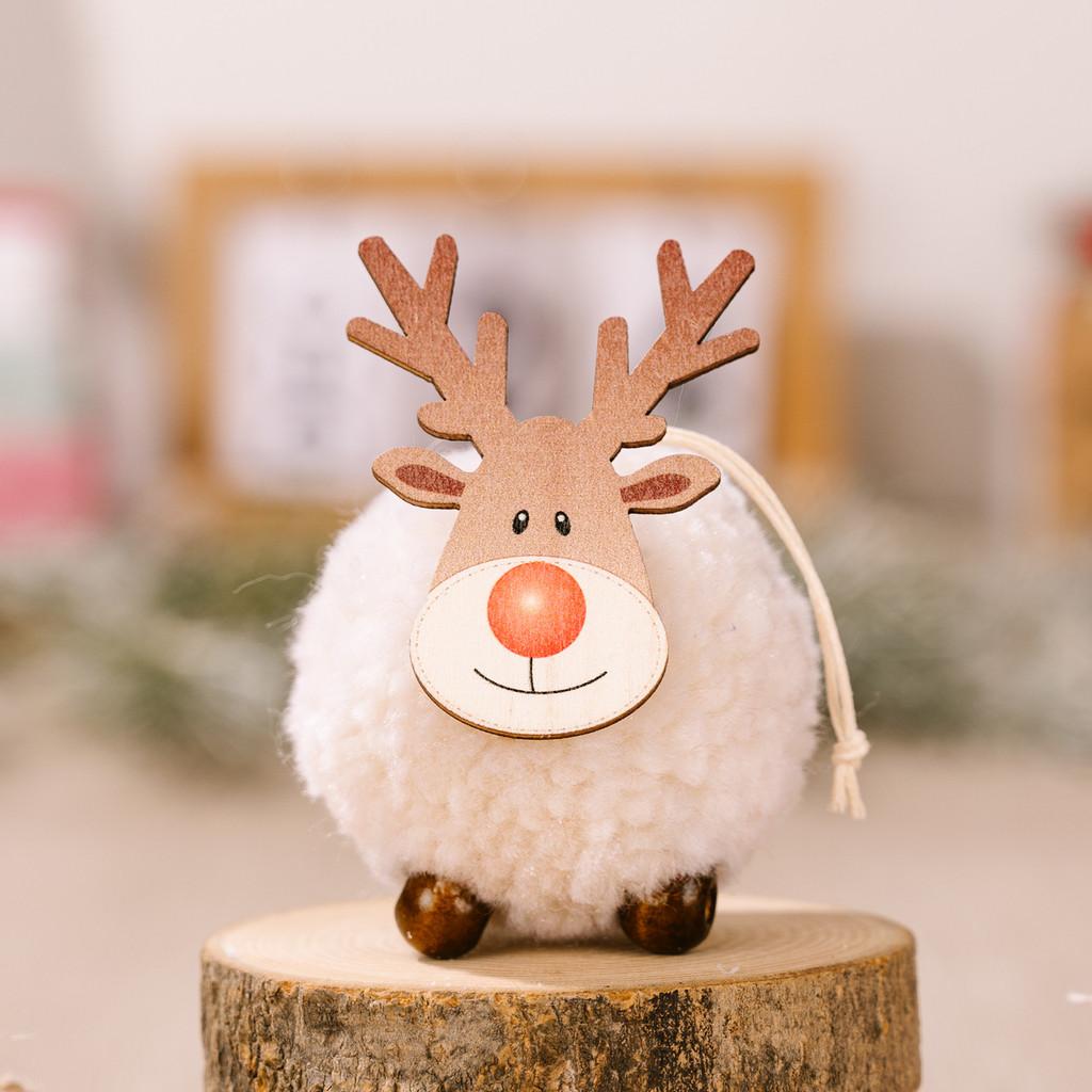 And Festive Cozy Large Wool Felt Reindeer Ornament With Charming Wooden Antlers