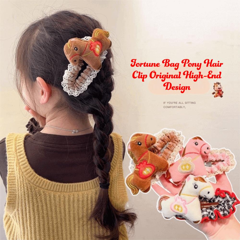 Grid Horse Hairpins Large Plush Edge Clip Creative Cartoon Hair Clip  Gifts