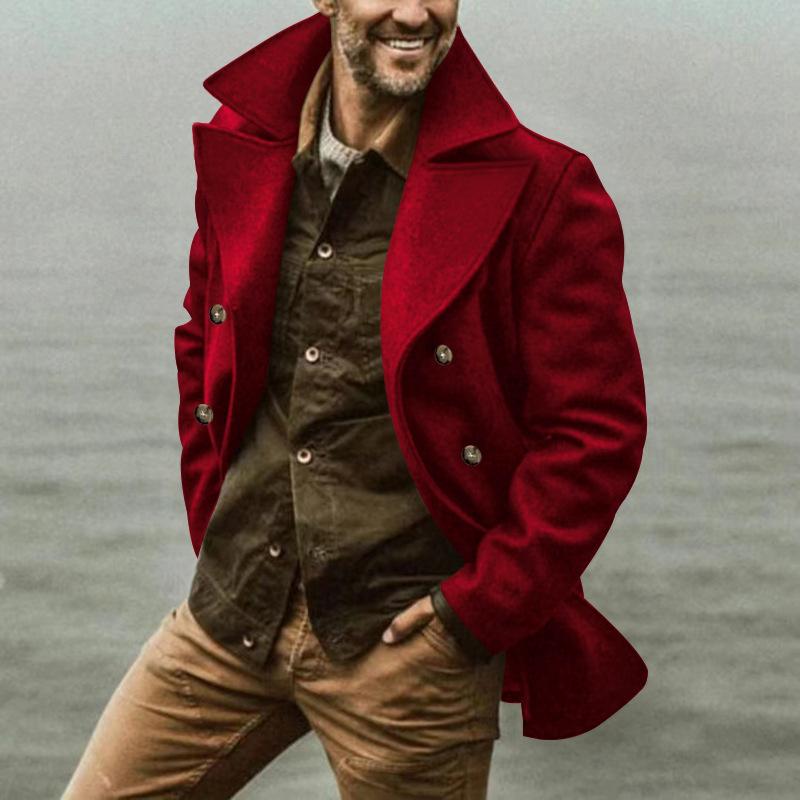 

Чоловіча куртка осінь-зима з капюшоном, повсякденна, з лацканами, нова американська ретро-куртка з кількома сумками M червоний
