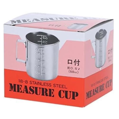 Made in Japan Takagi Stainless Steel Measuring Cup, Boxed, 500cc