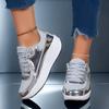 Women Platform Shoes Fashion Lace-up Wedges Breathable Height-increasing Casual Walking Shoes for Traveling Working