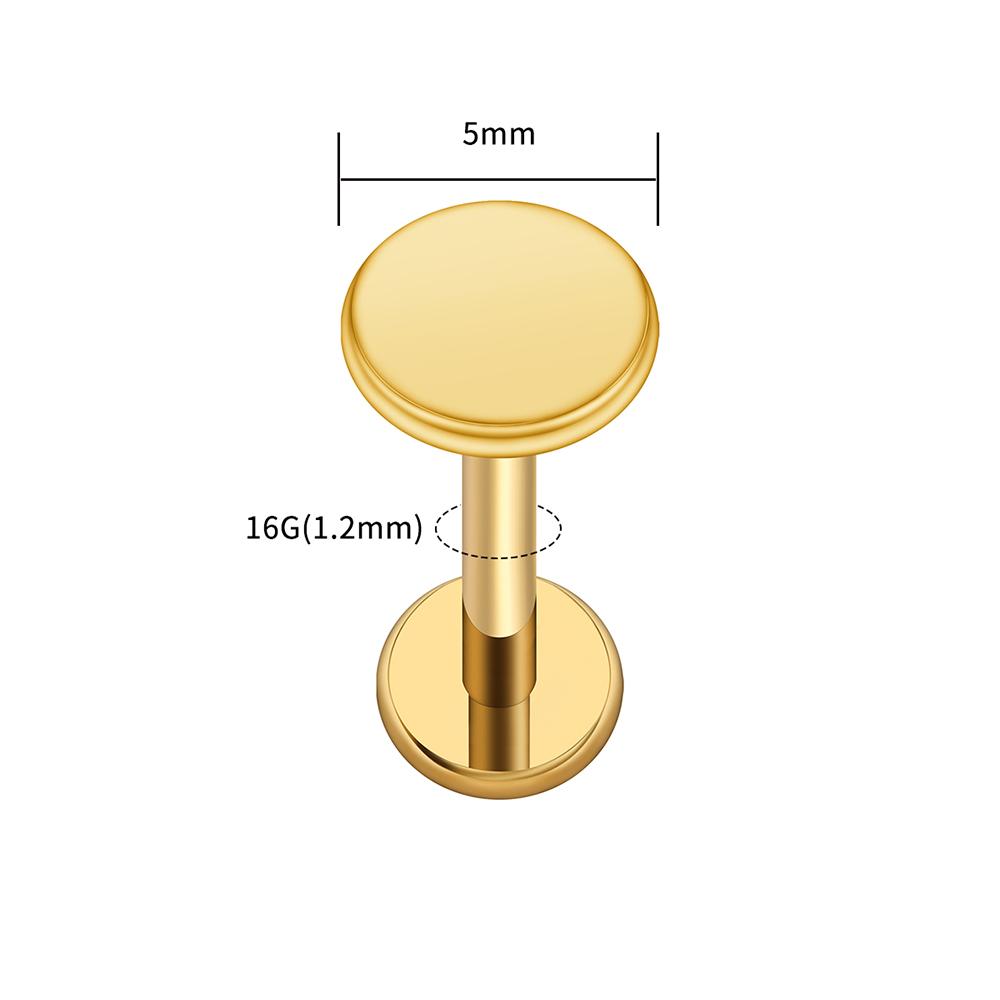 Right Grand ASTM F136 Titanium Circle Dot Flat Disc Stud Earring 16G Round Disc Cartilage Helix Tragus Earlobe Nose Stud Jewelry