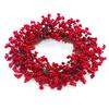 Artificial Red Berry Wreath 45cm Plastic Holly Berry Wreath Xmas Decoration for Front Door Wall Fireplace