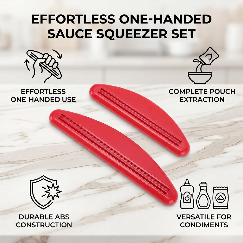 2pcs Sauce Bag Squeezers ABS Plastic Sauce Bag Extruders for Salad Dressing Ketchup Peanut Butter Chocolate Sauce