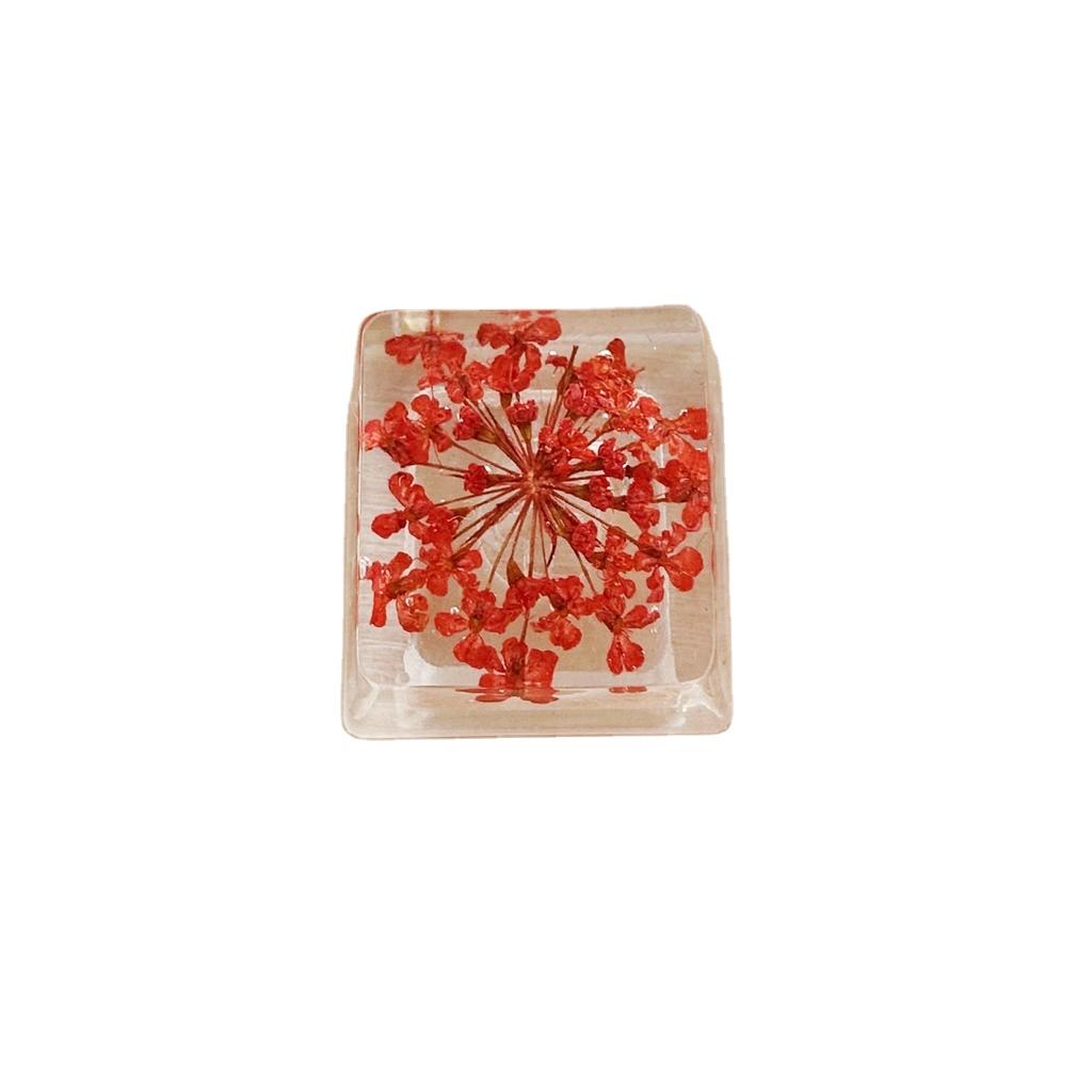 Original Epoxy DIY Translucent Preserved Snowball Flower Keycap - for Mechanical Keyboards