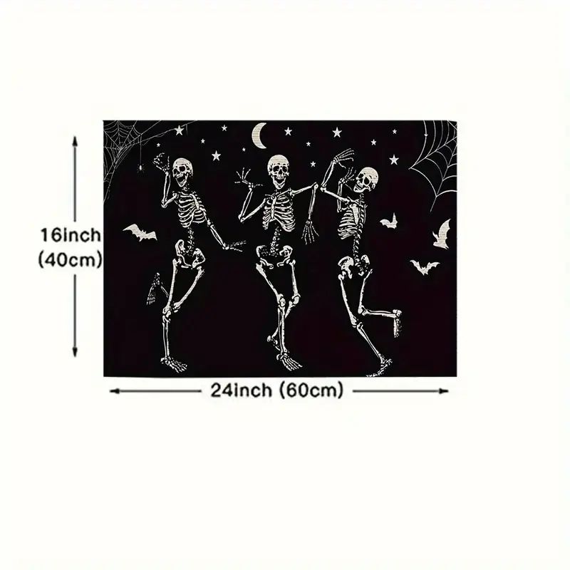 Halloween Skull Floor Mat for Entrance Door Cover of Hallway, Festival Decorative Rug for Kitchen Corridor