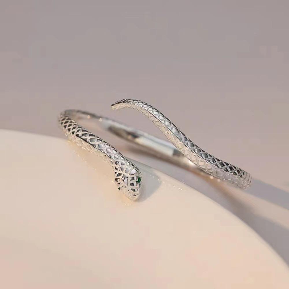 Gifts Snake Shape Bracelet Fashion Snake Ring&Ear Studs Trendy Snake Open Cuff Bangles  for Women