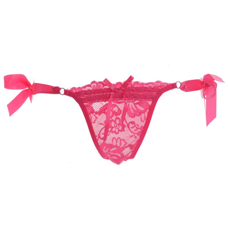 Erotic Panties Sexy Lace Floral Sheer Briefs Womens Side Tie Lingerie Knickers Low Waist Transparent G-string Thongs Pantie