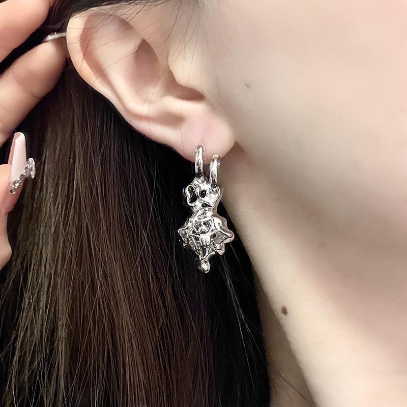 Zircon Earrings Niche Design Light Luxury Cold Wind High Sense Personalized Earrings Sweet Cool Girl Y2K Earrings Women