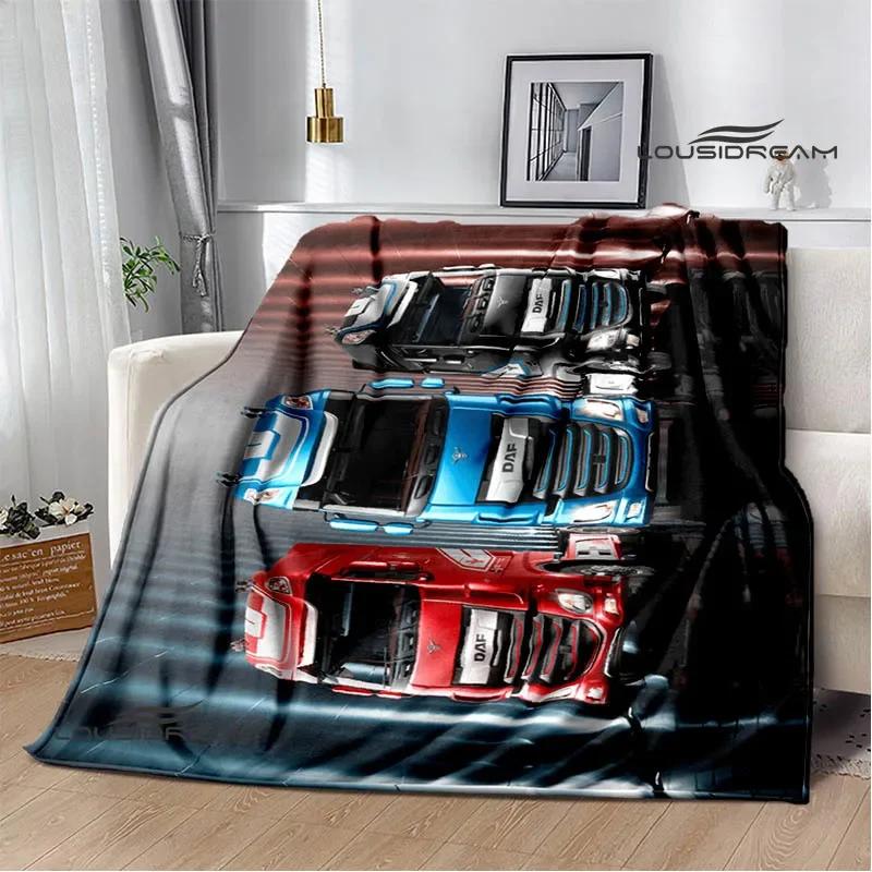 Coperte stampate retrò camion DAF 3D coperta da picnic coperte calde in flanella coperta morbida e confortevole biancheria da letto Regalo di compleanno