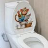3D Funny Cartoon Monkey Reading Newspaper Toilet Wall Sticker Self-Adhesive Waterproof Removable Bathroom Home Decor Art