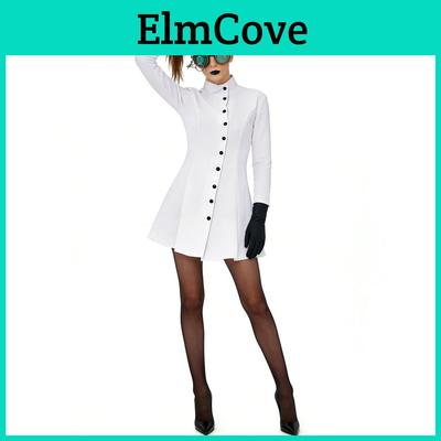 Costume de Scientifique Cosplay Science-Fiction Avec Blouse de Laboratoire et Accessoires Pour la Fête d'Halloween