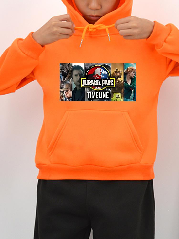 Jurassic World Dinosaur Children Hoodies Cartoon Sweatshirts Fleece Pullover Casual Anime Hoodie Y2k Sudadera Boys Girls Clothes
