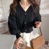 Lazy Autumn/Winter Women's Loose Knit V-neck Cardigan - Japanese Korean Style