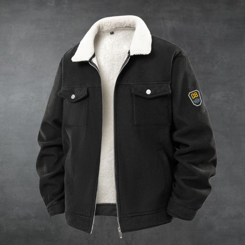 

Middle Aged and Young People s Collar, Corduroy, Large Pocket Workwear Jacket, Lamb Wool and Thick Cotton Coat, Autumn and Winter Coat, Men s Coat S