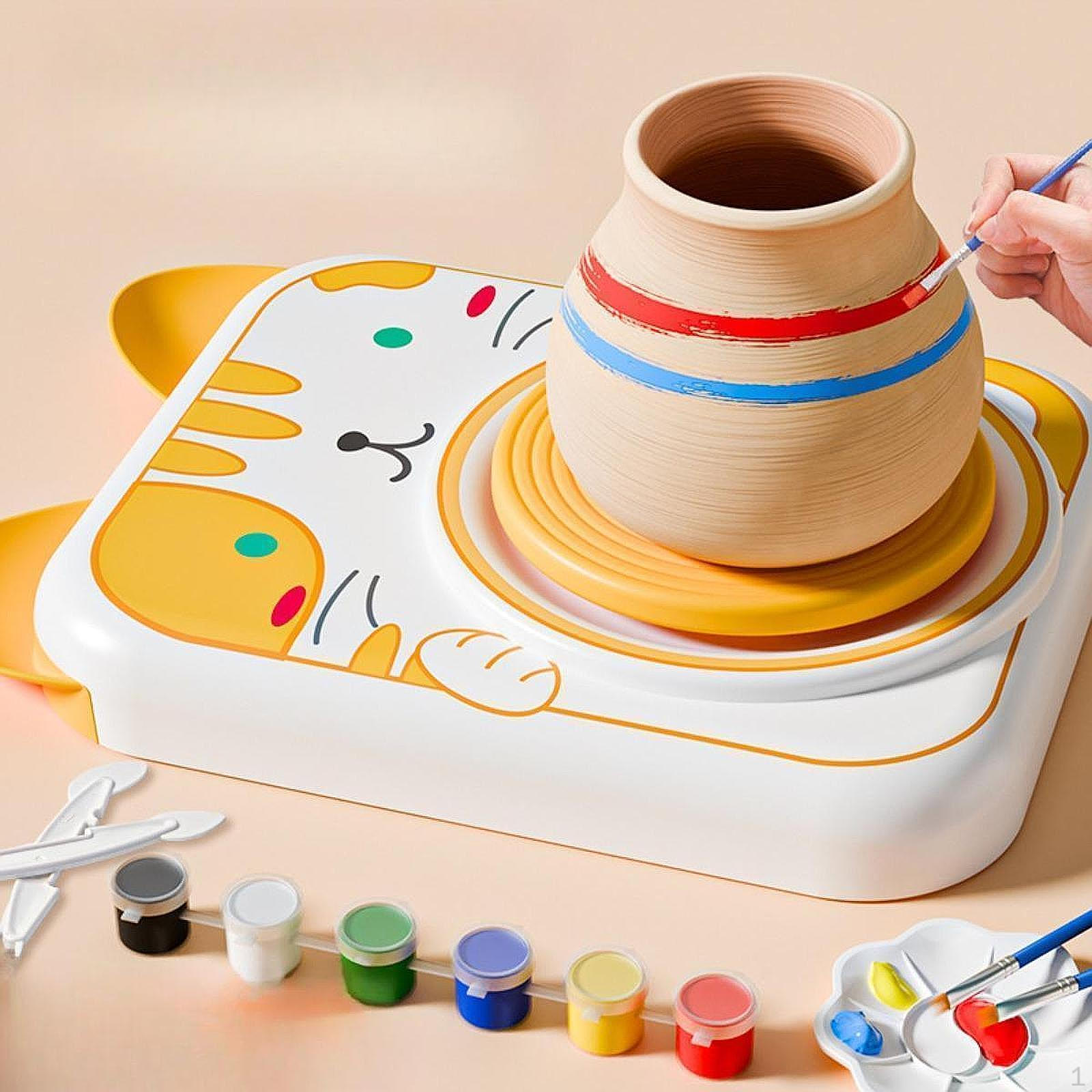 

Детский электрический гончарный круг, набор, машинка, ручная практика, фартук в комплекте Cow