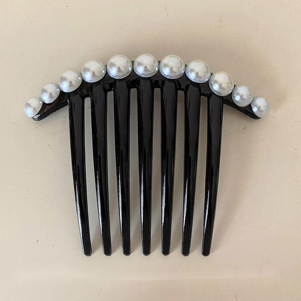 DE Abend Einfaches Haar Empfohlen für Perle und Diamant Schlichtes Design Abend Hochsteckfrisur Kamm EZ_Pfirsich [Büro Hochsteckfrisur] Styling, Anfänger, (2er-Pack) (ZU)