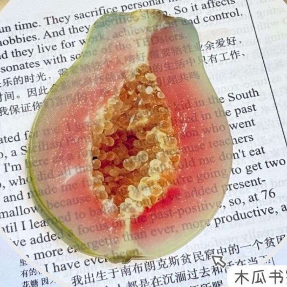 Ins Fruit Slice Bookmark Simulation Apple Lemom Cute Bookmark Reading Book Page Holder Student Gift Book Page Tag School Supplie