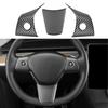 Matte Carbon Fiber Interior Steering Wheel Cover Trim For Tesla Model Y/3 17-23
