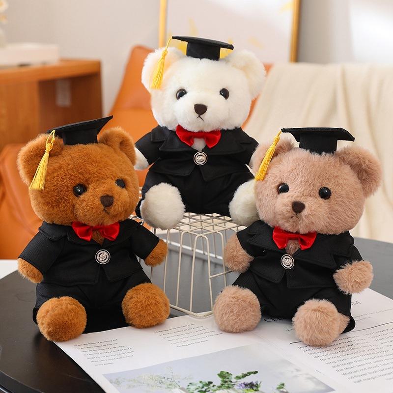 Niedlicher Abschlussbär Puppe Plüschtier Doktorhut Teddybär Umarmbär Puppe Student Abschlussgeschenk