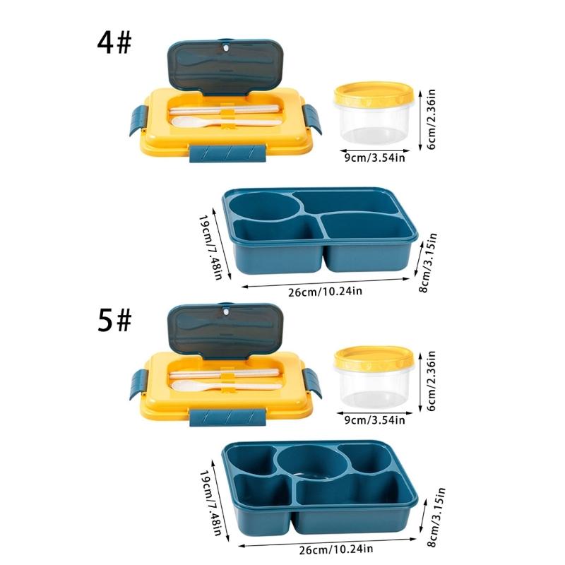 Food Container With Divided Compartments Soup Bowl Utensils Microwave Safe Plastic Lunch Box For Home Office