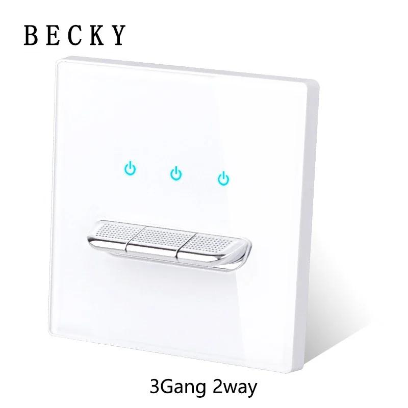 White Tempered Glass Wall Switch Panel Led European 16a Socket Retro Toggle Light Switch Eu Uk Standard 2usb Socket 1Gang-4gang