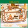 Capybara Theme Wide Mouth Pencil Bag With Durable Fabric Material And Spacious Interior For School And Travel