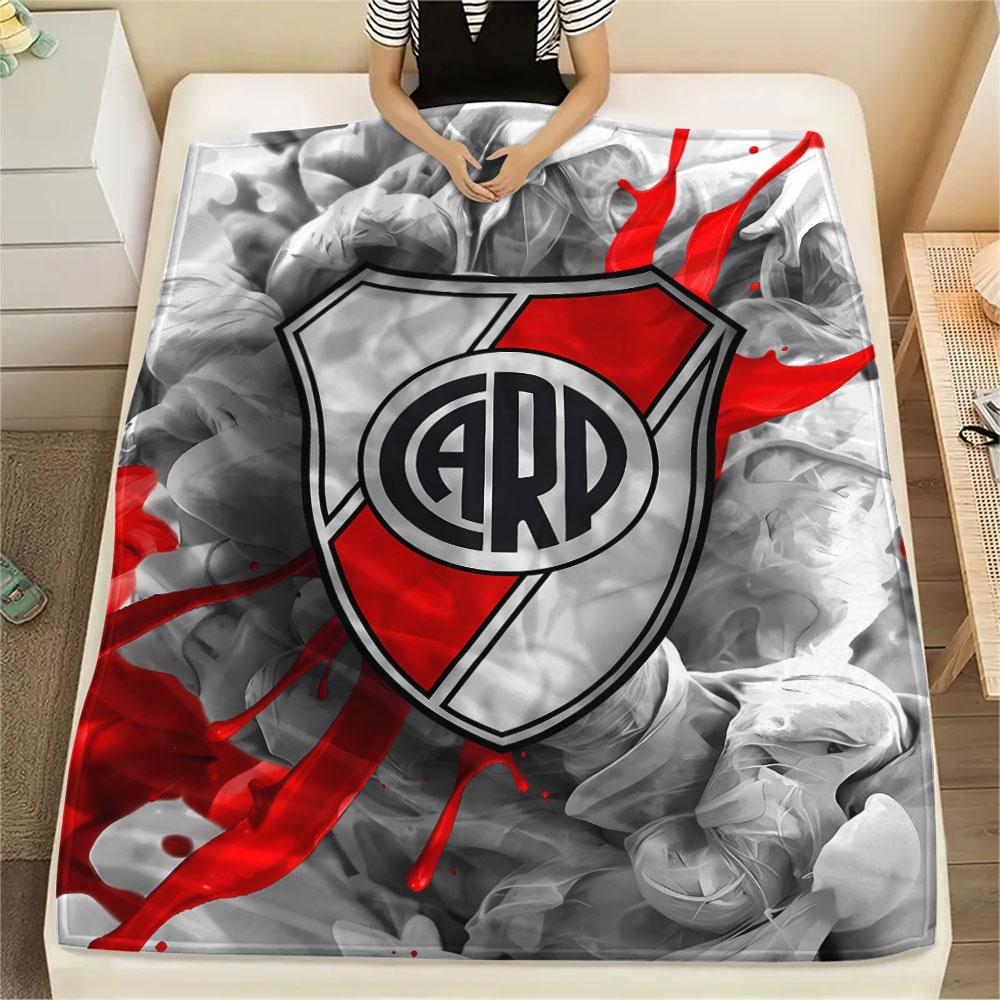 1PC Club Atlético River Plate Patterned Flannel Blanket Suitable For All Seasons for Home Decor Warmth and Comfort Gifts Holiday Present
