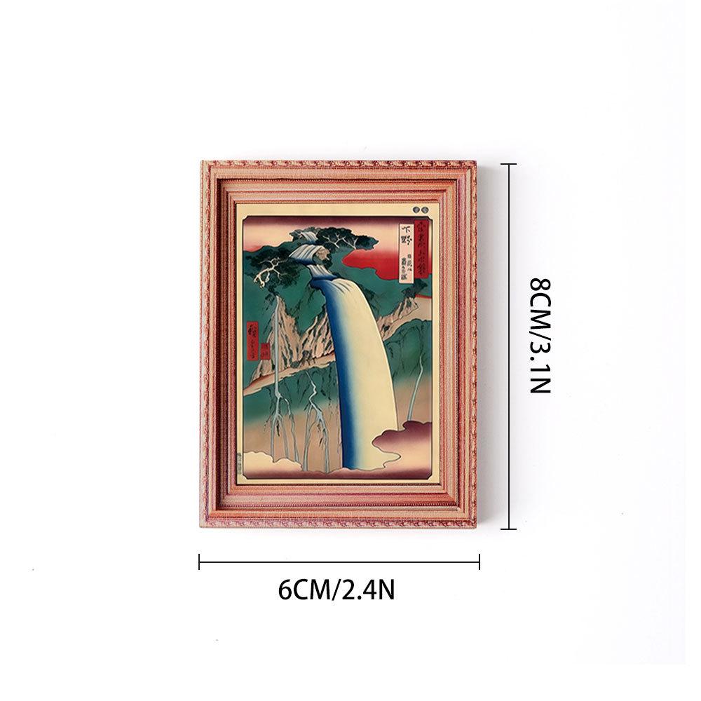 Floating World 3D Wood Carving Photo Frame Magnet: Wooden Home Décor, Poster, and Refrigerator Tile.