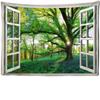 Faux Window Beach Sun Forest Painting Tapestry Wall Hanging Boho Psychedelic Home Decor
