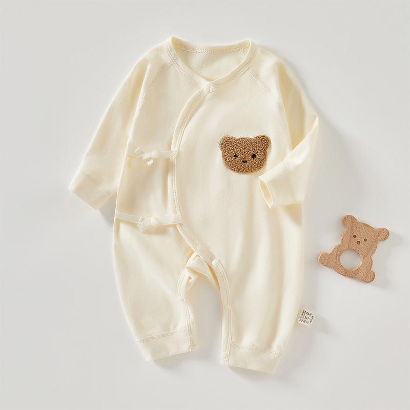 

Унисекс ромпер из чистого хлопка без косточек для новорожденных, подходит для весны и осени (0-6 месяцев) 52