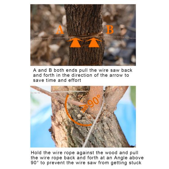 Piła kablowa ze stali nierdzewnej, kieszonkowa, sznurkowa, z uchwytem, ergonomiczny uchwyt, przenośna, awaryjna piła survivalowa, narzędzie do cięcia rur PVC