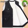 Men's Wool-Blend Vest: Warm, Thick Sheepskin for Middle-aged & Elderly, Autumn/Winter Sleeveless Jacket