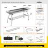 Folding Stainless Steel BBQ Grill with 11-Piece Set