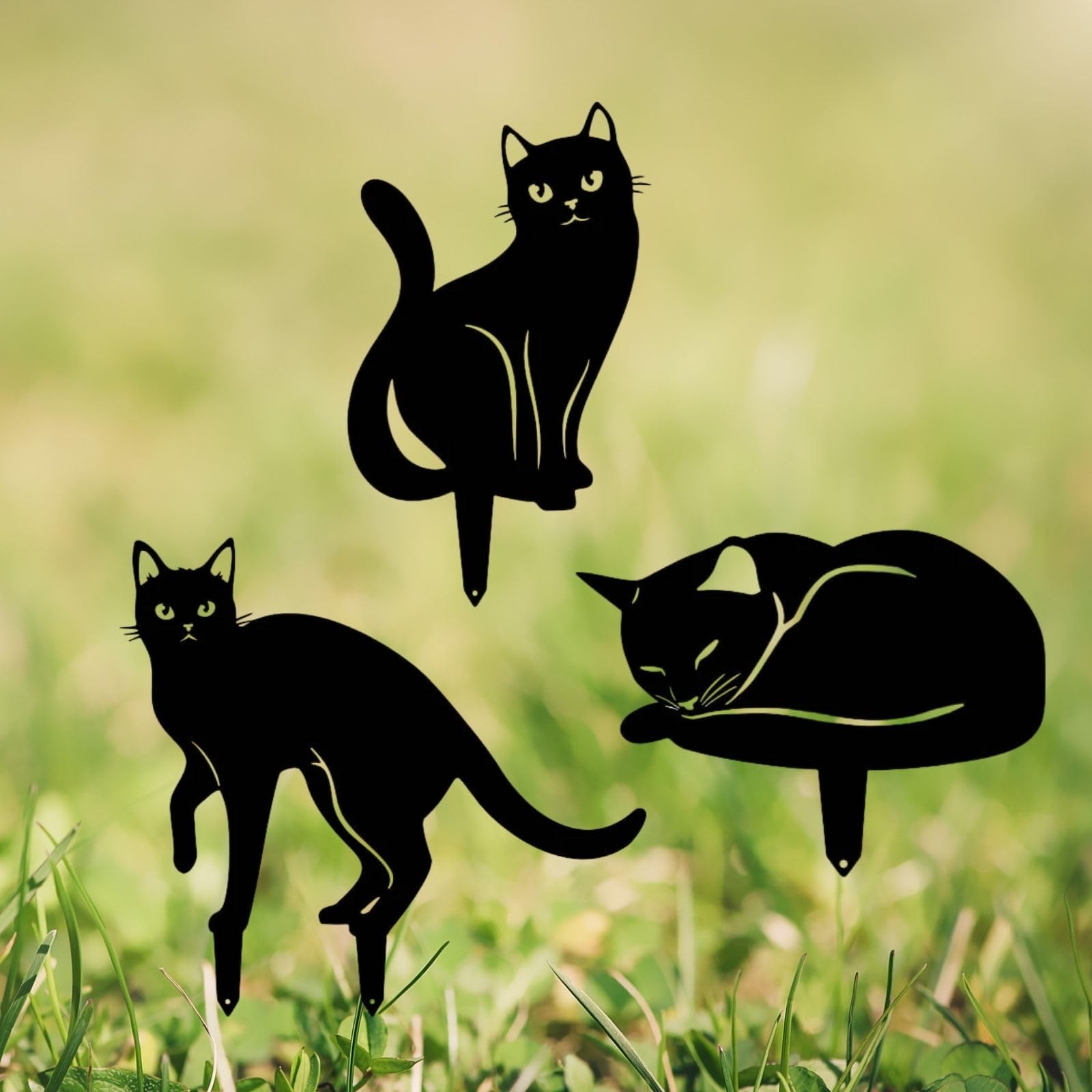 

Archnote Gardening Accessories Cat Figurines Gardening Supplies Garden Accessories Garden Set of 3 чёрный