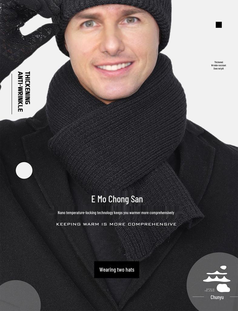 Balaclavă tricotată rezistentă la vânt pentru bărbați: Mască de față caldă pentru ciclism și căciulă de iarnă