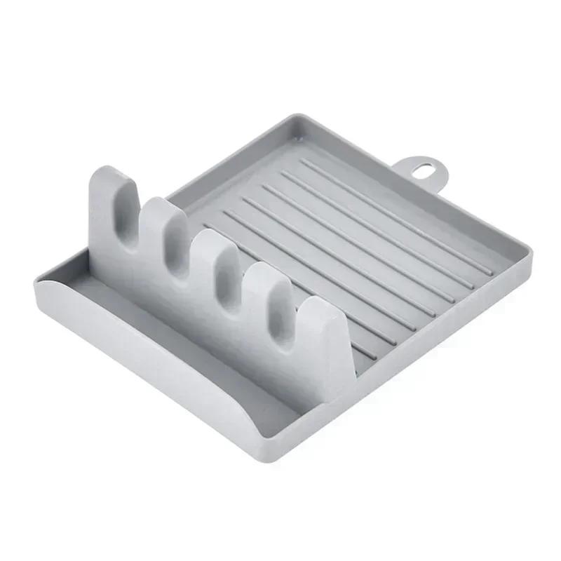 Kitchen Countertop Spatula Lid Storage  Drainage Rack Home Plastic Storage Rack Multifu Tableware Kitchenware Storages Racks