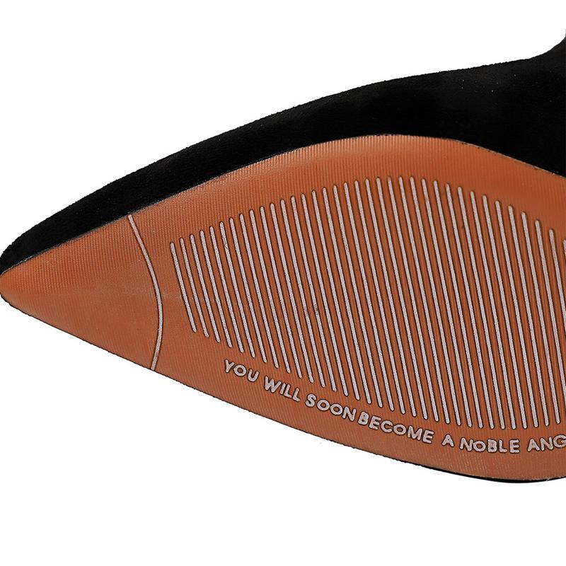 Boty Semišové Sexy Kozačky nad koleno Černé Plyšové Teplé Dámské Zimní Boty Boty na Tenkém Vysokém Podpatku Dlouhé Boty Nadměrná Velikost 42 43