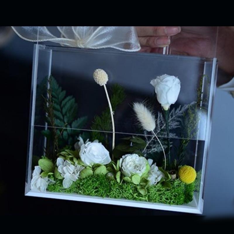 Transparent Flowers Box Handbag Flowers Wrapping Handbag Festival Gift Rose Package Acrylic Packings Bag