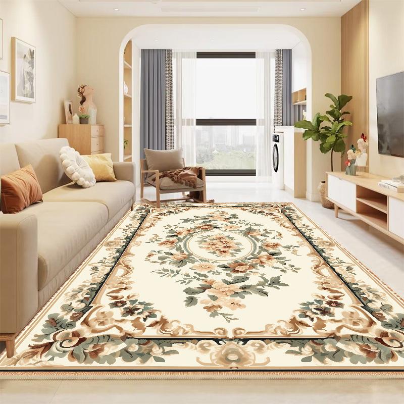 European Style Gorgeous Carpet for Living Room Golden Luxury Area Rug for Bedroom Washable Home hall Decoration Soft Floor Mat