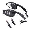 Left Right Motorcycle Rear View Mirrors with Led Turn Signal Light Black Chrome Handlebar Mirror for Harley-Davidson Road King
