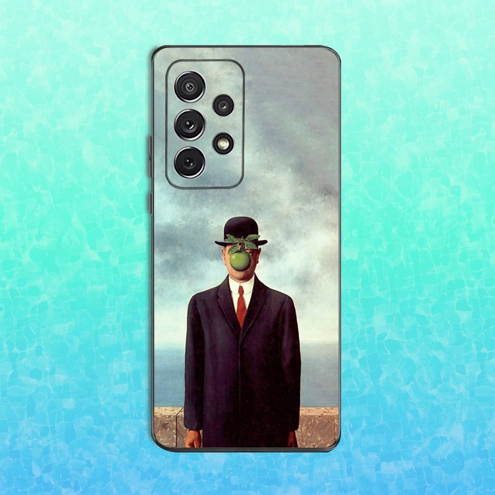 R-Rene M-Magritte Art Phone Case For Samsung S25,S24,S23,S22,S21,S20,S10,Ultra,Plus,Lite,FE,Soft Silicone Black Cover