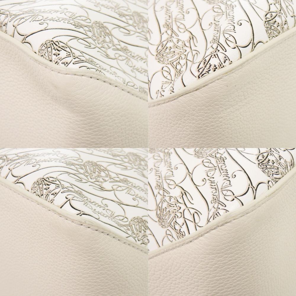 Used AUTHENTIC BERLUTI Toujours Marbouf XL Tote Bag White Leather